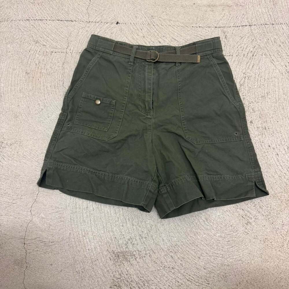 Lauren Ralph Lauren Petite Belted Olive Cotton Cargo Shorts